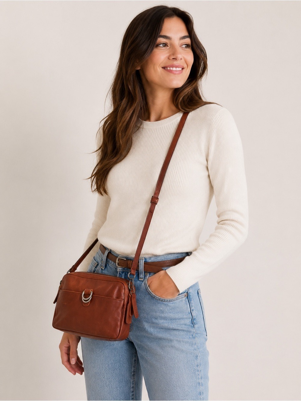 Lucky Brand Brown Leather Crossbody Bag